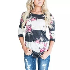 Floral Color Block Tunic